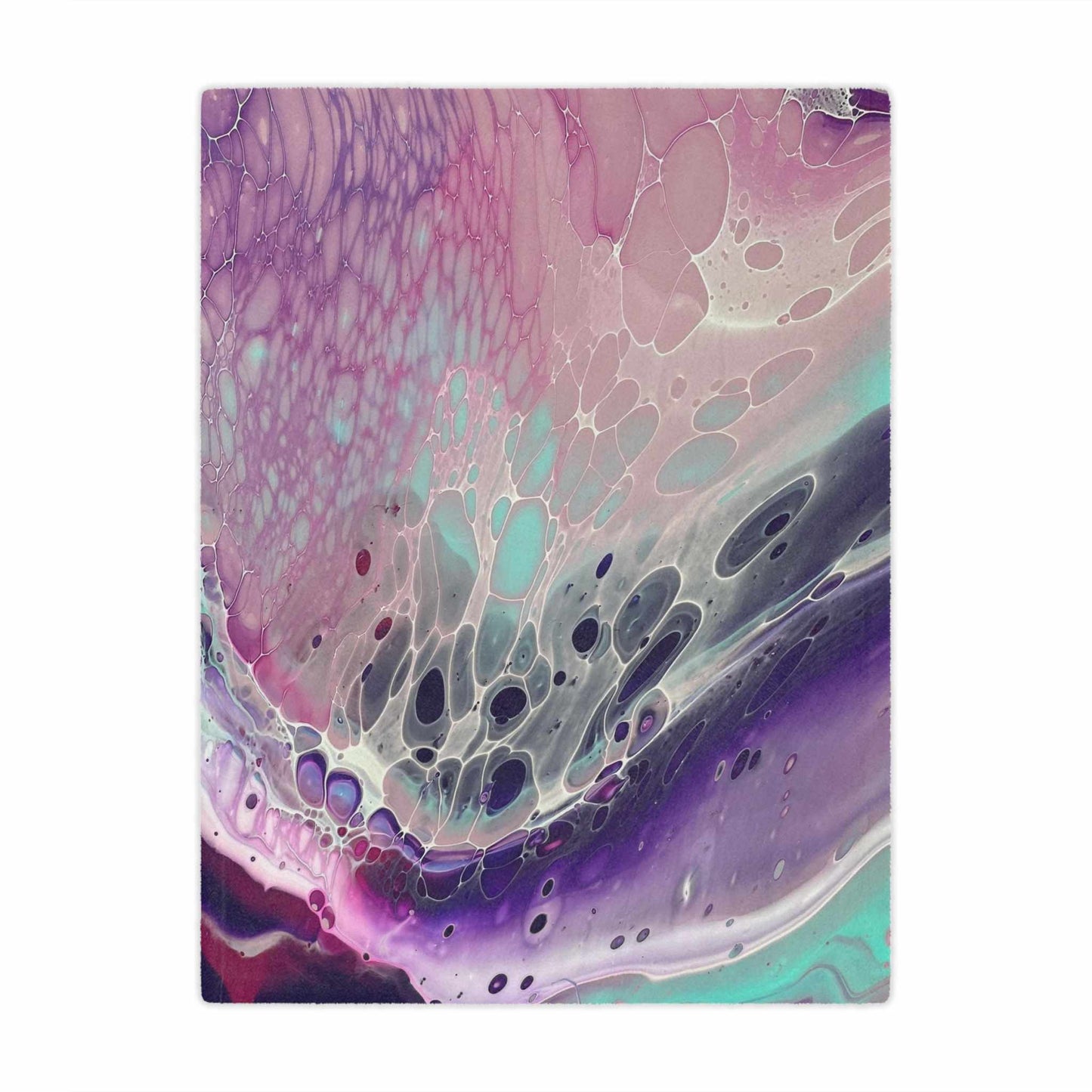 Cute Cozy Blanket for Her with Pink, Purple, and Teal Design
